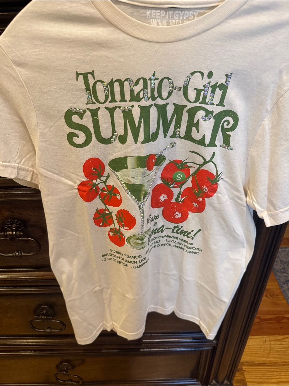 Keep It Gypsy "Tomato Girl Summer" White Graphic Tee